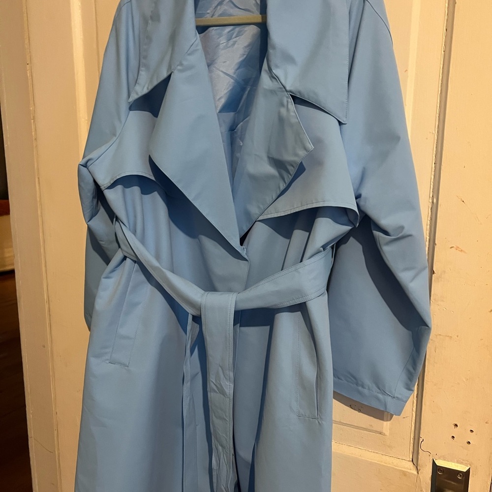 Nine West XL Stylish Light Blue Trench Coat